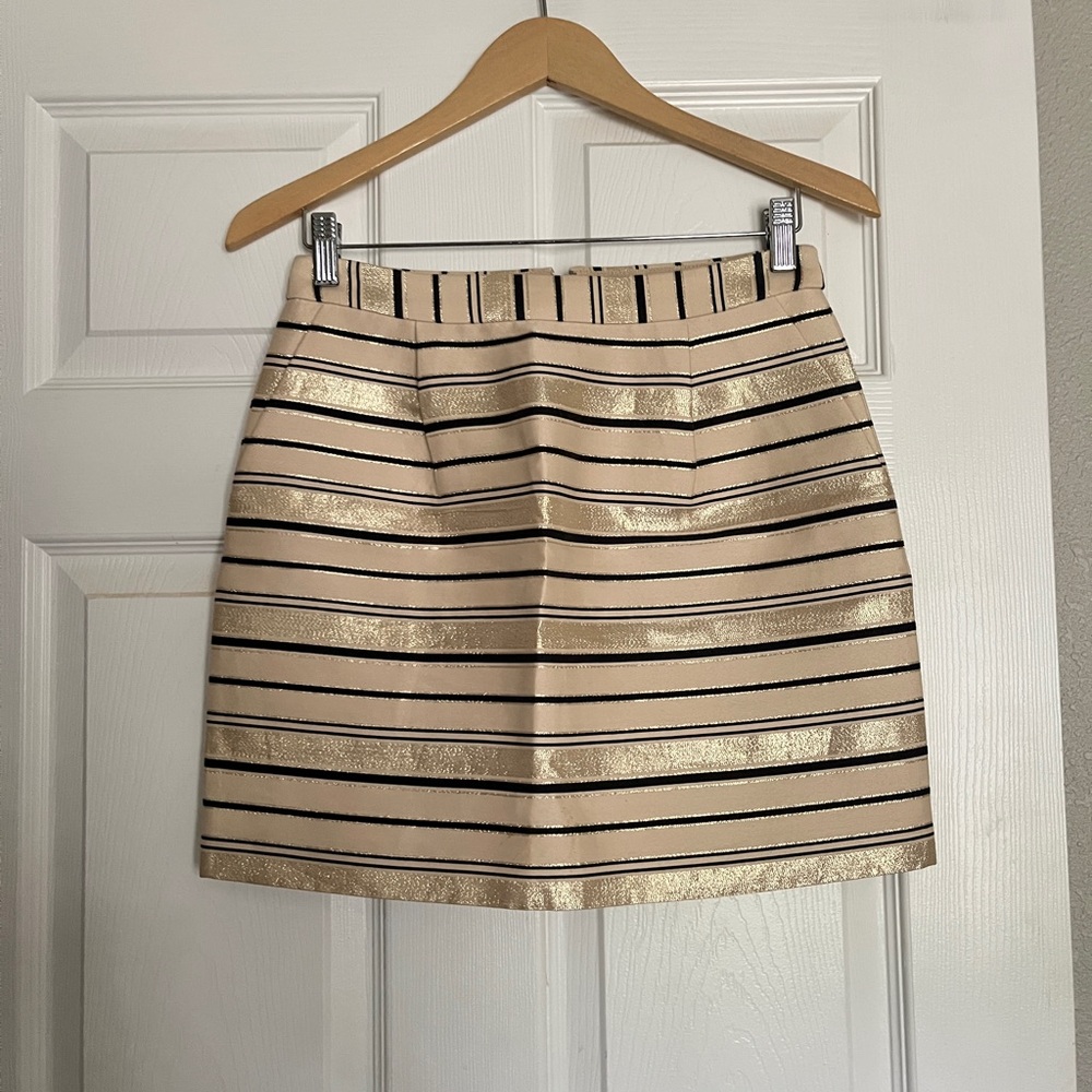 JCrew Gold-stripe Mini Skirt